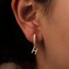 imageTURANDOSS Initial Earrings for Girls Women Teen Girl Gifts 925 Sterling Silver Post Hypoallergenic Small Huggie Hoop Earrings Gold Plated Cubic Zirconia Initial Earrings Jewelry Gifts for Girls KidsH
