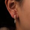 imageTURANDOSS Initial Earrings for Girls Women Teen Girl Gifts 925 Sterling Silver Post Hypoallergenic Small Huggie Hoop Earrings Gold Plated Cubic Zirconia Initial Earrings Jewelry Gifts for Girls KidsF