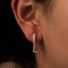 imageTURANDOSS Initial Earrings for Girls Women Teen Girl Gifts 925 Sterling Silver Post Hypoallergenic Small Huggie Hoop Earrings Gold Plated Cubic Zirconia Initial Earrings Jewelry Gifts for Girls KidsL