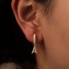 imageTURANDOSS Initial Earrings for Girls Women Teen Girl Gifts 925 Sterling Silver Post Hypoallergenic Small Huggie Hoop Earrings Gold Plated Cubic Zirconia Initial Earrings Jewelry Gifts for Girls KidsA