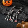 imageTurandoss  2 Pairs Halloween Skeleton Earrings for Women Spooky Skull Skeleton Dangle Earrings for Women Scary Halloween Party Earrings for Halloween Accessories Gifts for WomenBlackDangle Skeleton