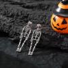 imageTurandoss  2 Pairs Halloween Skeleton Earrings for Women Spooky Skull Skeleton Dangle Earrings for Women Scary Halloween Party Earrings for Halloween Accessories Gifts for WomenBlackDangle Skeleton