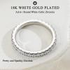 imageTurandoss 24mm 18K White Gold Plated Wedding Band  Eternity Rings for Women  Cubic Zirconia Wedding Band  Infinity Stackable Engagement Ring Size 59