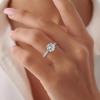 imageTurandoss Halo Engagement Rings for Women  18K White Gold Plated Cubic Zirconia CZ Solitaire Engagement Ring 85mm Round Cut 4 Claw Wedding Rings for Women Trendy Engagement Rings for Travel