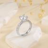imageTurandoss Halo Engagement Rings for Women  18K White Gold Plated Cubic Zirconia CZ Solitaire Engagement Ring 85mm Round Cut 4 Claw Wedding Rings for Women Trendy Engagement Rings for Travel