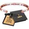 imageGraduation Gifts for Her 2024  Inspirational Graduation Bracelets Class of 2024 She Believed She Could So She Did Bracelets Cuff Bracelet 2024 Graduation Gifts for Her College Graduation Gifts With Box  She Believed She Could So She DidRose Gold
