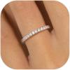 imageTurandoss 24mm 18K White Gold Plated Wedding Band  Eternity Rings for Women  Cubic Zirconia Wedding Band  Infinity Stackable Engagement Ring Size 59