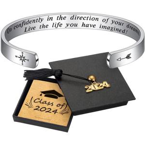 imageGraduation Gifts for Her 2024  Inspirational Graduation Bracelets Class of 2024 She Believed She Could So She Did Bracelets Cuff Bracelet 2024 Graduation Gifts for Her College Graduation GiftsWith Box  Go confidently in the direction of your dreams
