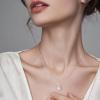 imageDF Color Moissanite Necklaces for Women 1CT DF Color VVS1 Clarity Lab Created Moissanite Wedding Jewelry S925 Sterling Silver Hypoallergenic Moissanite Pendant Necklaces for Women Girls Jewelry GiftHalo Triangle