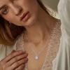 imageDF Color Moissanite Necklaces for Women 1CT DF Color VVS1 Clarity Lab Created Moissanite Wedding Jewelry S925 Sterling Silver Hypoallergenic Moissanite Pendant Necklaces for Women Girls Jewelry GiftHalo Triangle
