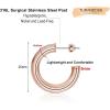 imageHoop Earrings for Women  14K Gold Plated Lightweight Chunky Open Hoops 316L Surgical Stainless Steel Post Thick Hoop Earrings GoldWhite GoldRose Gold Hoop Earrings for Women 202530405060mmRose Gold
