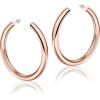 imageHoop Earrings for Women  14K Gold Plated Lightweight Chunky Open Hoops 316L Surgical Stainless Steel Post Thick Hoop Earrings GoldWhite GoldRose Gold Hoop Earrings for Women 202530405060mmRose Gold