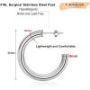 imageHoop Earrings for Women  14K Gold Plated Lightweight Chunky Open Hoops 316L Surgical Stainless Steel Post Thick Hoop Earrings GoldWhite GoldRose Gold Hoop Earrings for Women 202530405060mmWhite Gold