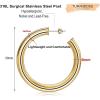 imageHoop Earrings for Women  14K Gold Plated Lightweight Chunky Open Hoops 316L Surgical Stainless Steel Post Thick Hoop Earrings GoldWhite GoldRose Gold Hoop Earrings for Women 202530405060mmGold