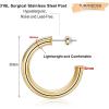 imageHoop Earrings for Women  14K Gold Plated Lightweight Chunky Open Hoops 316L Surgical Stainless Steel Post Thick Hoop Earrings GoldWhite GoldRose Gold Hoop Earrings for Women 202530405060mmGold