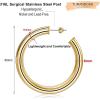 imageHoop Earrings for Women  14K Gold Plated Lightweight Chunky Open Hoops 316L Surgical Stainless Steel Post Thick Hoop Earrings GoldWhite GoldRose Gold Hoop Earrings for Women 202530405060mmGold