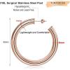 imageHoop Earrings for Women  14K Gold Plated Lightweight Chunky Open Hoops 316L Surgical Stainless Steel Post Thick Hoop Earrings GoldWhite GoldRose Gold Hoop Earrings for Women 202530405060mmRose Gold