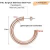 imageHoop Earrings for Women  14K Gold Plated Lightweight Chunky Open Hoops 316L Surgical Stainless Steel Post Thick Hoop Earrings GoldWhite GoldRose Gold Hoop Earrings for Women 202530405060mmRose Gold