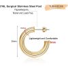 imageHoop Earrings for Women  14K Gold Plated Lightweight Chunky Open Hoops 316L Surgical Stainless Steel Post Thick Hoop Earrings GoldWhite GoldRose Gold Hoop Earrings for Women 202530405060mmGold