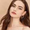 imageHoop Earrings for Women  14K Gold Plated Lightweight Chunky Open Hoops 316L Surgical Stainless Steel Post Thick Hoop Earrings GoldWhite GoldRose Gold Hoop Earrings for Women 202530405060mmGold