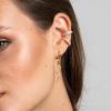 imageS925 Sterling Silver Post Huggie Hoop Earrings 14K Gold Plated Dangle Small Hoop Cuff Earring Hypoallergenic Dainty Cubic Zirconia Snake Ball Spike Evil Eye Moon Star Huggie Hoop EarringsSnake