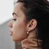 imageS925 Sterling Silver Post Huggie Hoop Earrings 14K Gold Plated Dangle Small Hoop Cuff Earring Hypoallergenic Dainty Cubic Zirconia Snake Ball Spike Evil Eye Moon Star Huggie Hoop EarringsButterfly