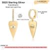 imageS925 Sterling Silver Post Huggie Hoop Earrings 14K Gold Plated Dangle Small Hoop Cuff Earring Hypoallergenic Dainty Cubic Zirconia Snake Ball Spike Evil Eye Moon Star Huggie Hoop EarringsHeart Evil Eye