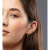 imageS925 Sterling Silver Post Huggie Hoop Earrings 14K Gold Plated Dangle Small Hoop Cuff Earring Hypoallergenic Dainty Cubic Zirconia Snake Ball Spike Evil Eye Moon Star Huggie Hoop EarringsCZ Moon Star