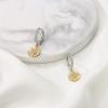 imageS925 Sterling Silver Post Huggie Hoop Earrings 14K Gold Plated Dangle Small Hoop Cuff Earring Hypoallergenic Dainty Cubic Zirconia Snake Ball Spike Evil Eye Moon Star Huggie Hoop EarringsSunflower