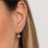 imageS925 Sterling Silver Post Huggie Hoop Earrings 14K Gold Plated Dangle Small Hoop Cuff Earring Hypoallergenic Dainty Cubic Zirconia Snake Ball Spike Evil Eye Moon Star Huggie Hoop EarringsCZ Evil Eye