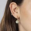 imageS925 Sterling Silver Post Huggie Hoop Earrings 14K Gold Plated Small Dangle Hoop Earrings Hypoallergenic Dainty Cubic Zirconia Ball Spike Evil Eye Snake Bee Moon Star Huggie Hoop Earringsturquoise evil eye