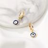 imageS925 Sterling Silver Post Huggie Hoop Earrings 14K Gold Plated Small Dangle Hoop Earrings Hypoallergenic Dainty Cubic Zirconia Ball Spike Evil Eye Snake Bee Moon Star Huggie Hoop Earringsblue evil eye