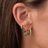 imageS925 Sterling Silver Post Huggie Hoop Earrings 14K Gold Plated Small Dangle Hoop Earrings Hypoallergenic Dainty Cubic Zirconia Ball Spike Evil Eye Snake Bee Moon Star Huggie Hoop Earringscz evil eye