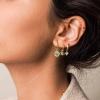 imageS925 Sterling Silver Post Huggie Hoop Earrings 14K Gold Plated Small Dangle Hoop Earrings Hypoallergenic Dainty Cubic Zirconia Ball Spike Evil Eye Snake Bee Moon Star Huggie Hoop Earringsturquoise evil eye