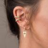 imageS925 Sterling Silver Post Huggie Hoop Earrings 14K Gold Plated Small Dangle Hoop Earrings Hypoallergenic Dainty Cubic Zirconia Ball Spike Evil Eye Snake Bee Moon Star Huggie Hoop Earringsheart evil eye