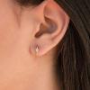 imageS925 Sterling Silver Post Huggie Hoop Earrings 14K Gold Plated Small Dangle Hoop Earrings Hypoallergenic Dainty Cubic Zirconia Ball Spike Evil Eye Snake Bee Moon Star Huggie Hoop Earringscz