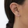 imageS925 Sterling Silver Post Huggie Hoop Earrings 14K Gold Plated Small Dangle Hoop Earrings Hypoallergenic Dainty Cubic Zirconia Ball Spike Evil Eye Snake Bee Moon Star Huggie Hoop Earringsspike
