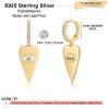 imageS925 Sterling Silver Post Huggie Hoop Earrings 14K Gold Plated Small Dangle Hoop Earrings Hypoallergenic Dainty Cubic Zirconia Ball Spike Evil Eye Snake Bee Moon Star Huggie Hoop Earringsheart evil eye