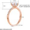 imageTurandoss 15CT Moissanite Rings for Women D Color VVS1 Clarity Brilliant Round Cut Solitaire Lab Created Moissanite Ring Rhodium Plated Solid S925 Sterling Silver 4 Prong Moissanite Engagement Ring18K Rose Gold
