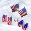 imageTurandoss American Flag Earrings for Women 4th of July Red White Blue USA Earring Patriotic Earrings Handmade Independence Day Memorial Day Dangle Beaded Earrings for Women Jewelry GiftsAlloy Mesh Flag Earring
