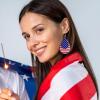 imageTurandoss American Flag Earrings for Women 4th of July Red White Blue USA Earring Patriotic Earrings Handmade Independence Day Memorial Day Dangle Beaded Earrings for Women Jewelry GiftsLeather Dangle Flag Earring