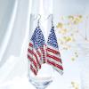 imageTurandoss American Flag Earrings for Women 4th of July Red White Blue USA Earring Patriotic Earrings Handmade Independence Day Memorial Day Dangle Beaded Earrings for Women Jewelry GiftsAlloy Mesh Flag Earring