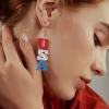 imageTurandoss American Flag Earrings for Women 4th of July Red White Blue USA Earring Patriotic Earrings Handmade Independence Day Memorial Day Dangle Beaded Earrings for Women Jewelry GiftsUSA Independence Day Earrings