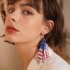 imageTurandoss American Flag Earrings for Women 4th of July Red White Blue USA Earring Patriotic Earrings Handmade Independence Day Memorial Day Dangle Beaded Earrings for Women Jewelry GiftsAlloy Mesh Flag Earring