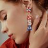 imageTurandoss Independence Day Earrings for Women 4th of July Red White Blue USA Earring Patriotic Earrings for Women Handmade American Flag Earrings Cute USA Earrings Jewelry Gifts
