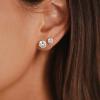 imageTurandoss Stud Earrings Set for Women Men  925 Sterling Silver Post 14K White Yellow Rose Gold Plated Womens Earrings Simulated Diamond Round CZ Earrings Set 58MM 3 Pairs Women Earrings Set