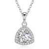 imageDF Color Moissanite Necklaces for Women 1CT DF Color VVS1 Clarity Lab Created Moissanite Wedding Jewelry S925 Sterling Silver Hypoallergenic Moissanite Pendant Necklaces for Women Girls Jewelry GiftHalo Triangle