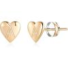 imageHeart Initial Stud Earrings for Girls  S925 Sterling Silver Post 14K Gold Plated Dainty Letter Earrings Hypoallergenic Little Initial Earrings for Women Girls Sensitive Girls EarringsA  Gold