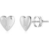 imageHeart Initial Stud Earrings for Girls  S925 Sterling Silver Post 14K Gold Plated Dainty Letter Earrings Hypoallergenic Little Initial Earrings for Women Girls Sensitive Girls EarringsL  Silver