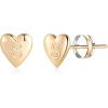 imageHeart Initial Stud Earrings for Girls  S925 Sterling Silver Post 14K Gold Plated Dainty Letter Earrings Hypoallergenic Little Initial Earrings for Women Girls Sensitive Girls EarringsS  Gold